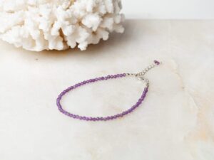 Verstelbare edelsteen armband Bracelet Gemstone Amethist 925 sterling zilver en Amethist Laura Design