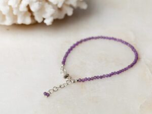 Verstelbare edelsteen armband Bracelet Gemstone Amethist 925 sterling zilver en Amethist Laura Design