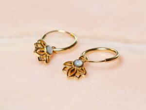 Oorbellen Hoop Earrings Lois Perla 925 sterling zilver en 18K goud Laura Design